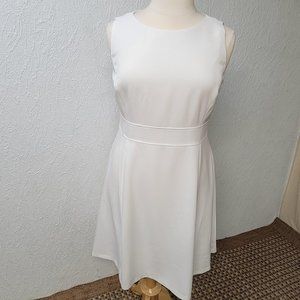 NWT - Black Label Evan White Sleeveless Midi Dress with Waist Detail | Size 14